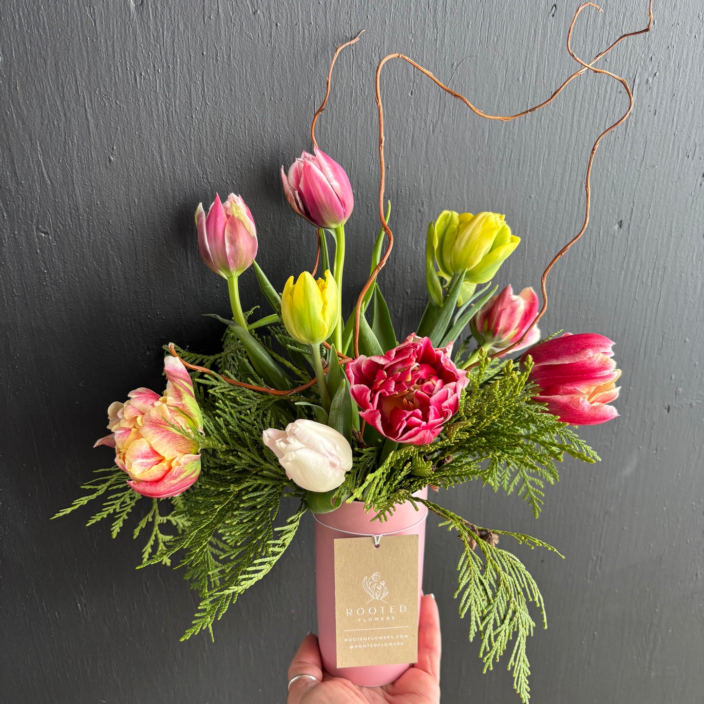 Pink Tulip Vase + Chocolate