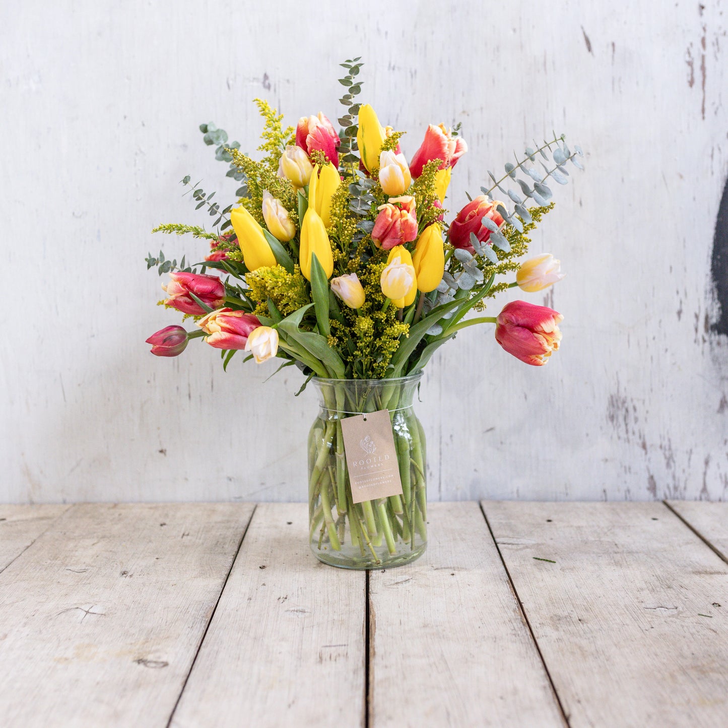 Red & Yellow Tulips + Sweet Treat
